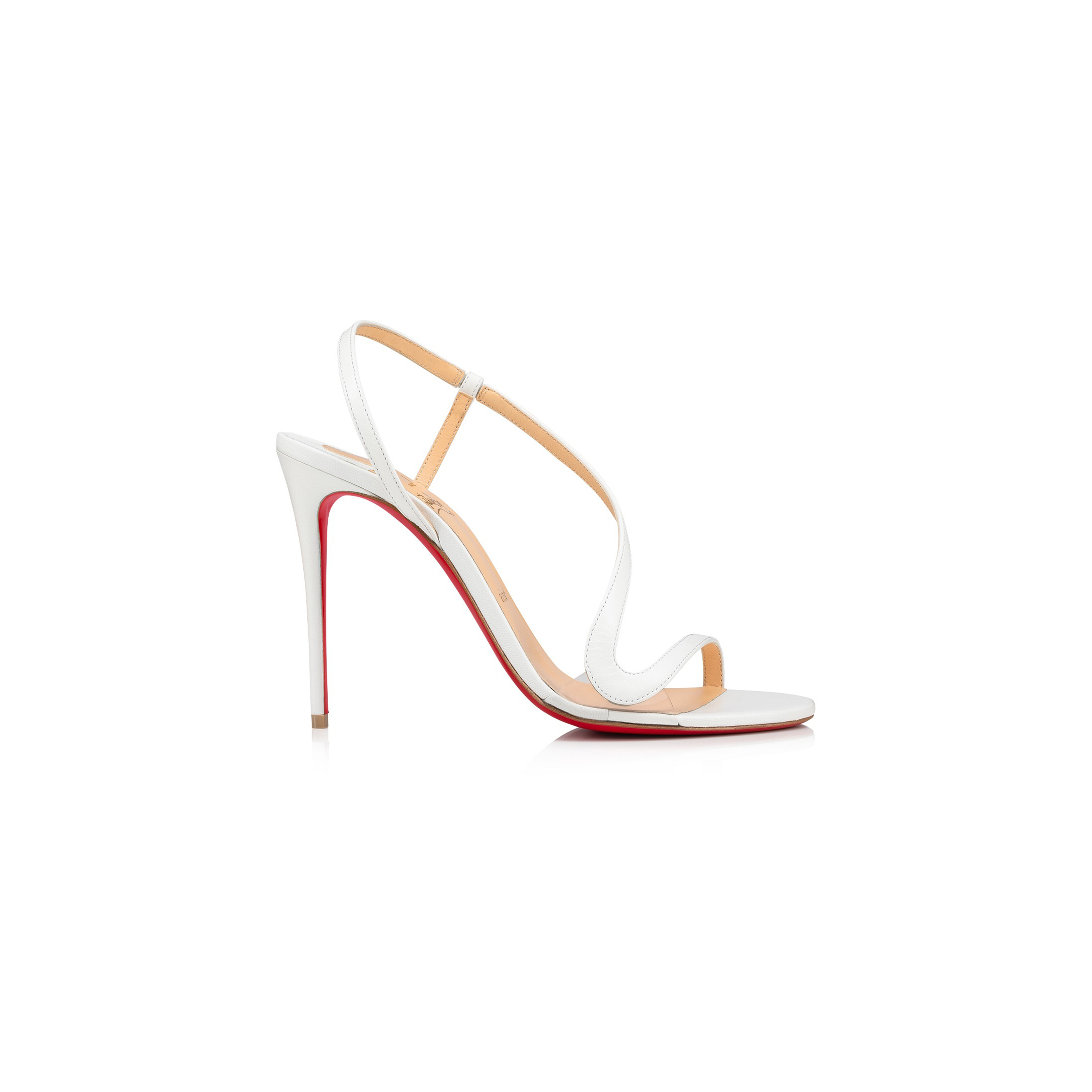 Ch**an louboutin rosalie 100 mm sandals-leather and pvc-bianco-women 3210190w222